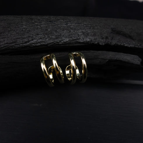 Midnight Gold Glamour Earrings -D31-2